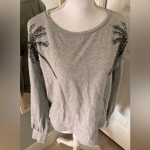 Lilly Pulitzer Tippie Sweatshirt Heathered Seaside Grey Sz M